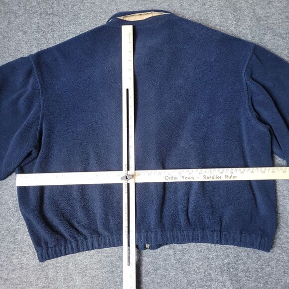 Vtg 90's Polo Ralph Lauren Sport Men's Size XL Navy Blue Fleece Bomber Jacket - Picture 6 of 9